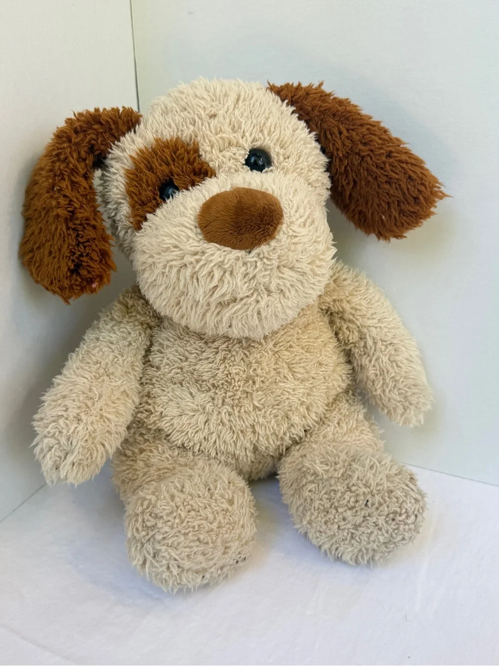 Soft Cuddly plush dog Tan Brown Patches  10” Floppy Stuffed Animal Toy, 2013